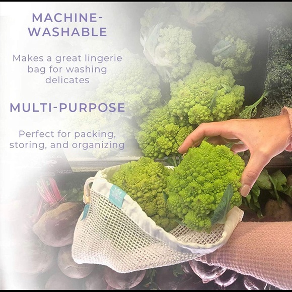 New Lotus Sustainables Premium 100% Organic Cotton Reusable Produce Bags - Picture 3 of 7